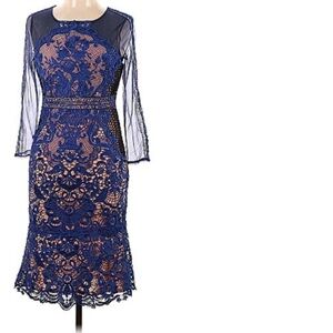 Mixed media lace and mesh dress